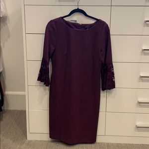 COPY - Cute plum dress with bell lace sleeves.